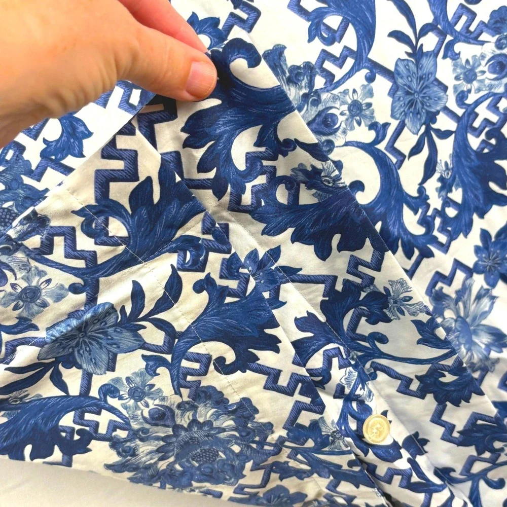 Ralph Lauren Dorsey Blue Label Chinoiserie Cotton King Pillowcase ONLY 1 48 X 20